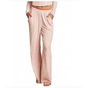 BAREFOOT DREAMS Malibu Collection NWT PInk Heart Lounge Pajama Pants // L